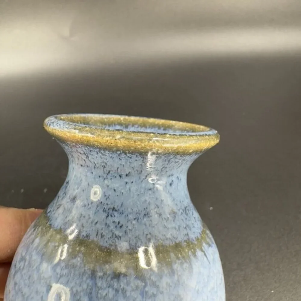 Vintage 1992‎ Hand Made Studio Art Pottery Mini Vase Vessel Artist Signed Vase